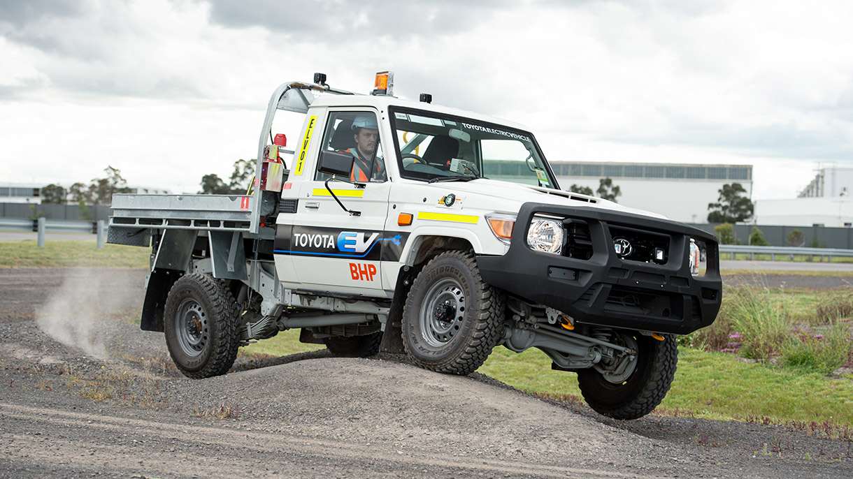 Electric LandCruiser 70 Series single-cab ute