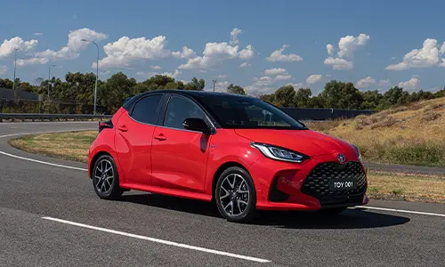 Upgraded Toyota Yaris driving