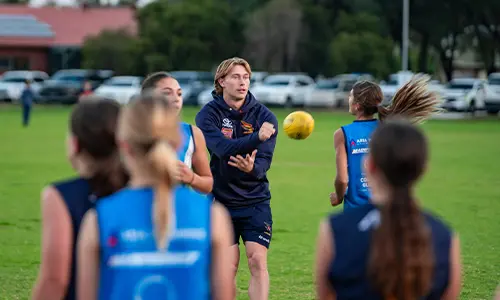 Sid Draper at Train With the Adelaide Crows Night, Henley Sharks
