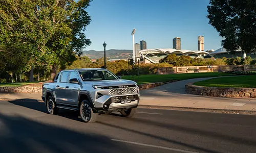 Toyota HiLux in front of Adelaide Oval