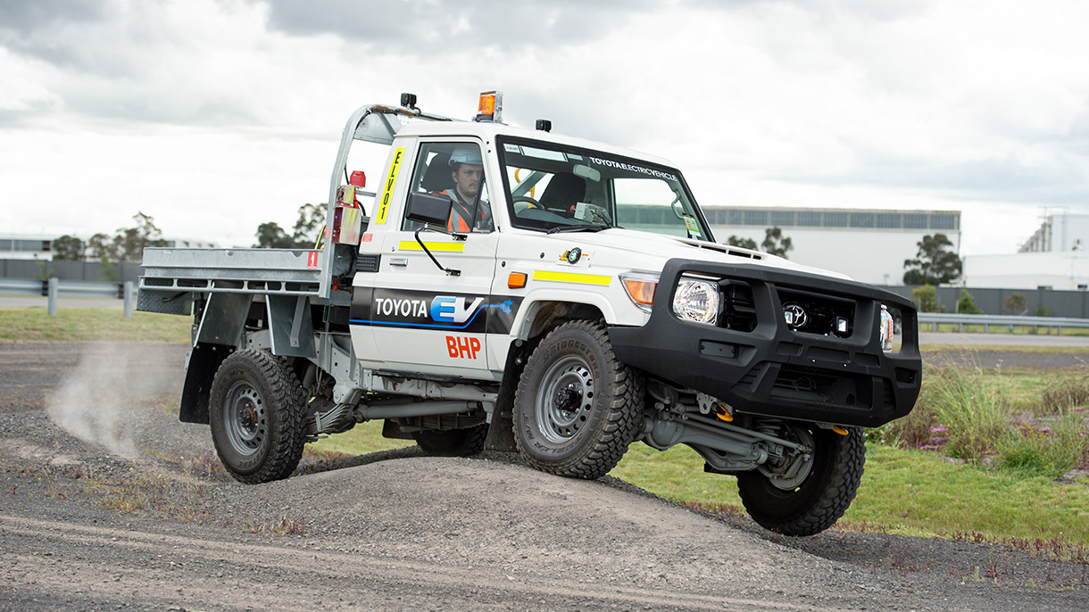 Electric LandCruiser 70 Series single-cab ute