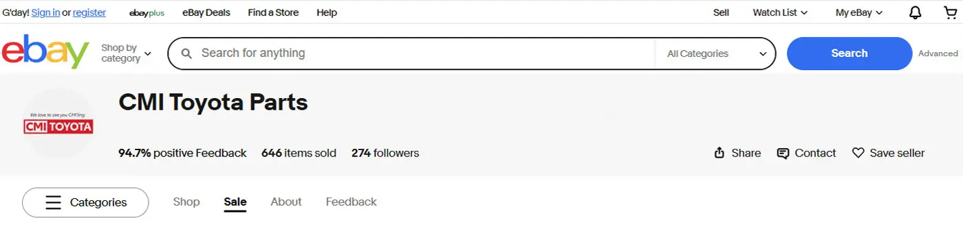 CMI Toyota Ebay Store