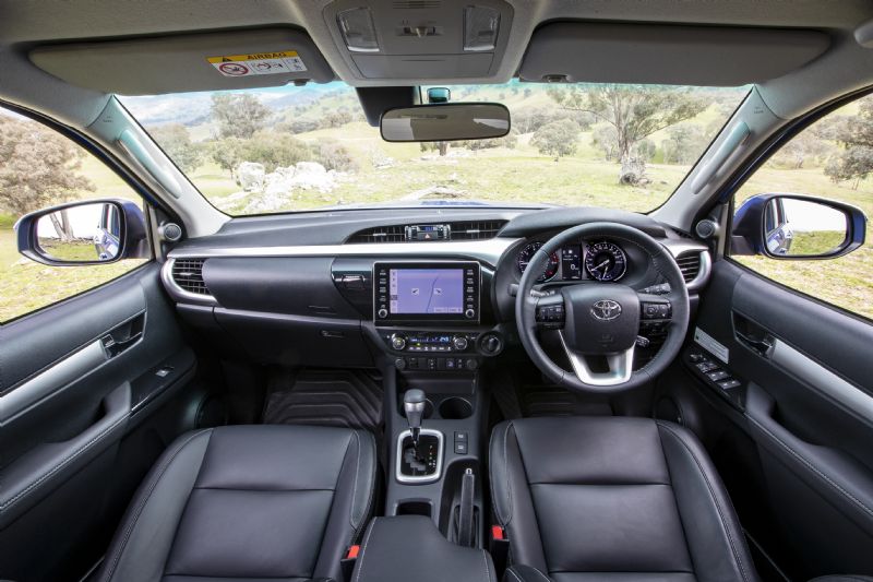 The interior of the Toyota HiLux SR5 - available now to test drive at Sunshine Toyota on the Sunshine Coast!