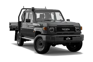 NEW 2025 LandCruiser 70 WorkMate Double-Cab Cab-Chassis Turbo-Diesel Auto + Painted Heavy Duty Steel Tray